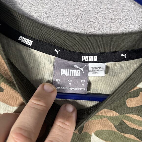 Puma T Shirt Men’s Size M Athletic Fit Camo Stretch Logo - Picture 5 of 11